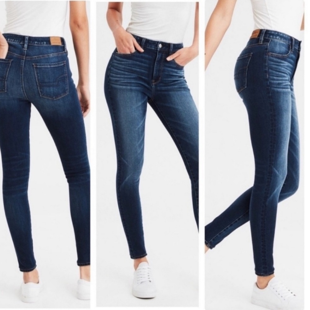 American Eagle Mid Rise Dark Wash Jeggings